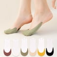thumbnail image 1 of 5 Pairs Socks for Women No Show Socks with Invisible Sling Back Womens Non Slip Low Cut Half Toe Topper Socks with Non-Slip Straps for Heels Light Gray, 1 of 4