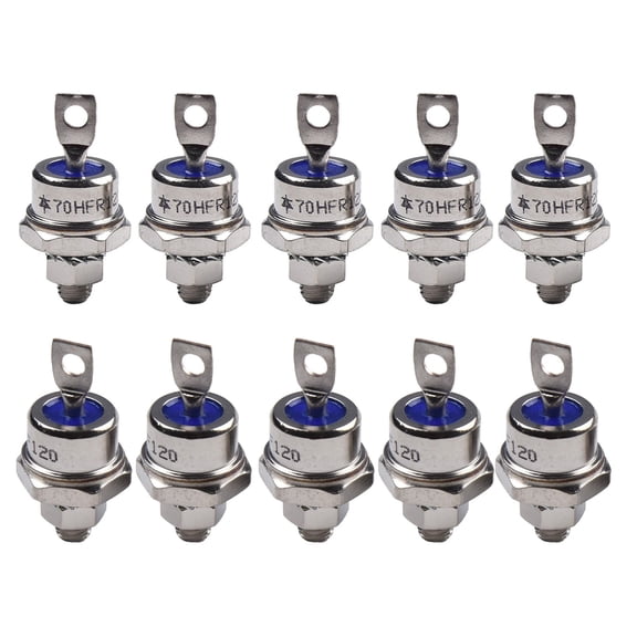 5 Pairs Spiral Rectifier Diodes 1200V 70A for Battery Charging Motor Control 70HFR120 70HF120