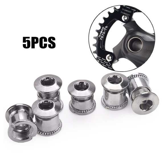 5 Pairs Stainless Steel Crankset Bolts Crank Bolts Chainring Bolts Silver