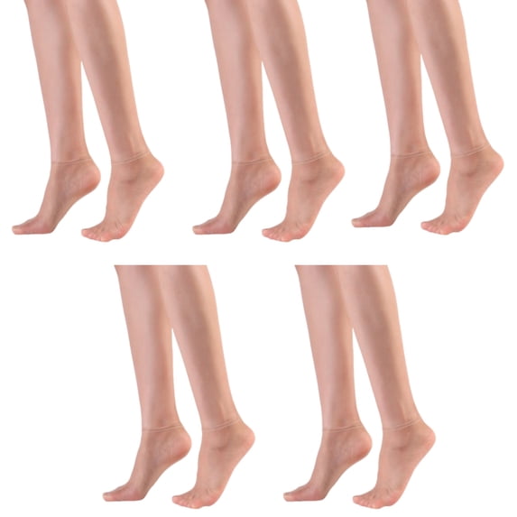 5 Pairs Super Sheer Nylon Stockings For Women Lightweight See Through Low Cut Short Boat Socks With Elastic Cuffs Gift
