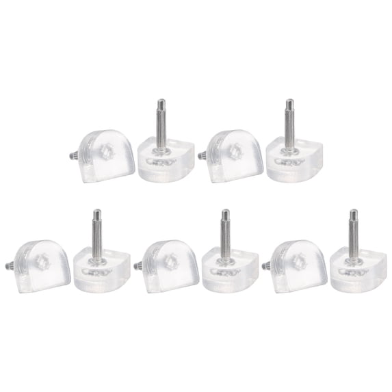 5 Pairs TPU High Heel Tips Shoes Replacement Tap Caps 2.4mm Pin, 12x12mm U-Shape Heel Repair Caps, Transparent
