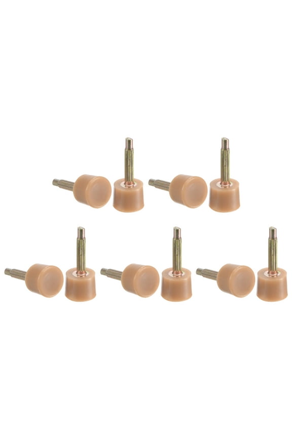 5 Pairs TPU High Heel Tips Shoes Replacement Tap Caps 2.4mm Pin, 7mm Round Shape Heel Repair Caps, Beige