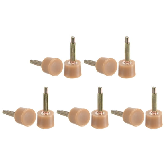 5 Pairs TPU High Heel Tips Shoes Replacement Tap Caps 2.4mm Pin, 7mm Round Shape Heel Repair Caps, Beige