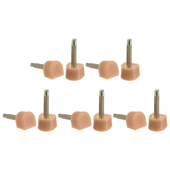 5 Pairs TPU High Heel Tips Shoes Replacement Tap Caps 2.4mm Pin, 7x7mm U-Shape Heel Repair Caps, Beige