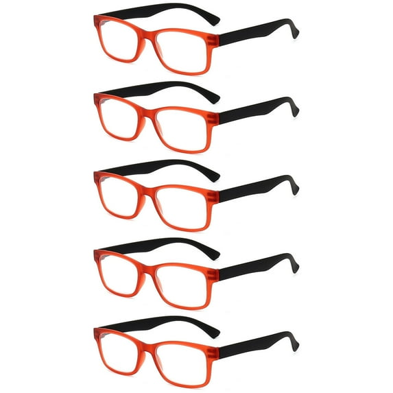 5 Pairs TR90 Reading Glasses Detachable Temples Readers Lightweight