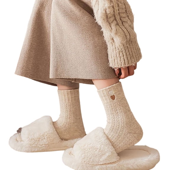 5 Pairs Thermal Fuzzy Socks for Women Fuzzy Cozy Home Sleeping Socks with Bow Design Winter Warm Slipper Crew Sock