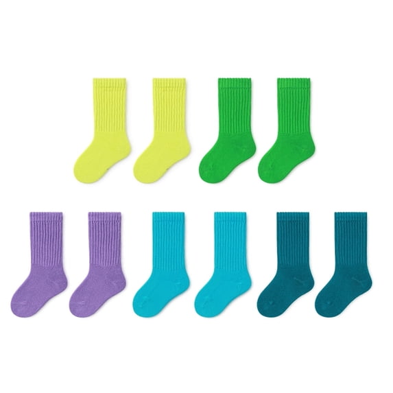 5 Pairs Toddler Socks Slouch Socks Kids Boys Girls Cotton Long Crew Socks 1-8 Years