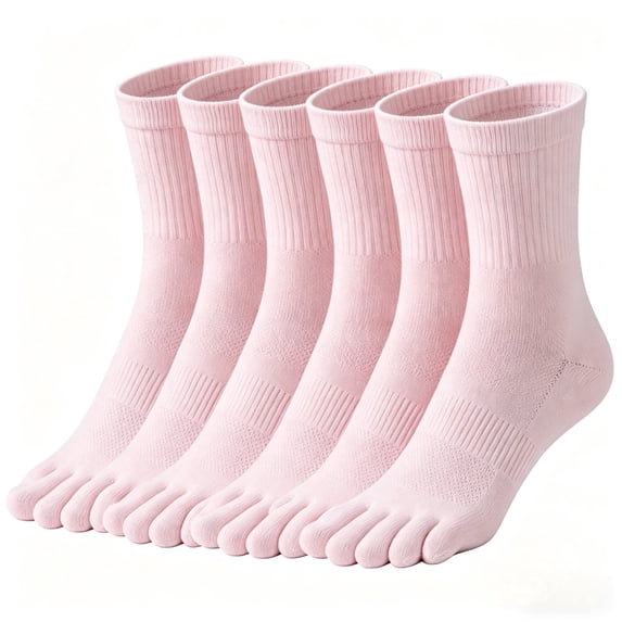 6 Pairs Toe Socks For Men Cotton Athletic Running with Massage Grips Toe Socks for Women