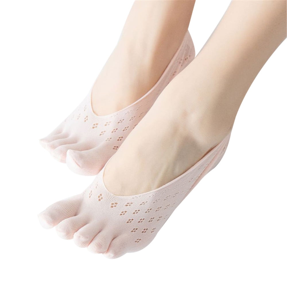 Generic Women FIVE FINGER SOCKS With Silicone Pad Toe Sock Invisible Low  Pink @ Best Price Online