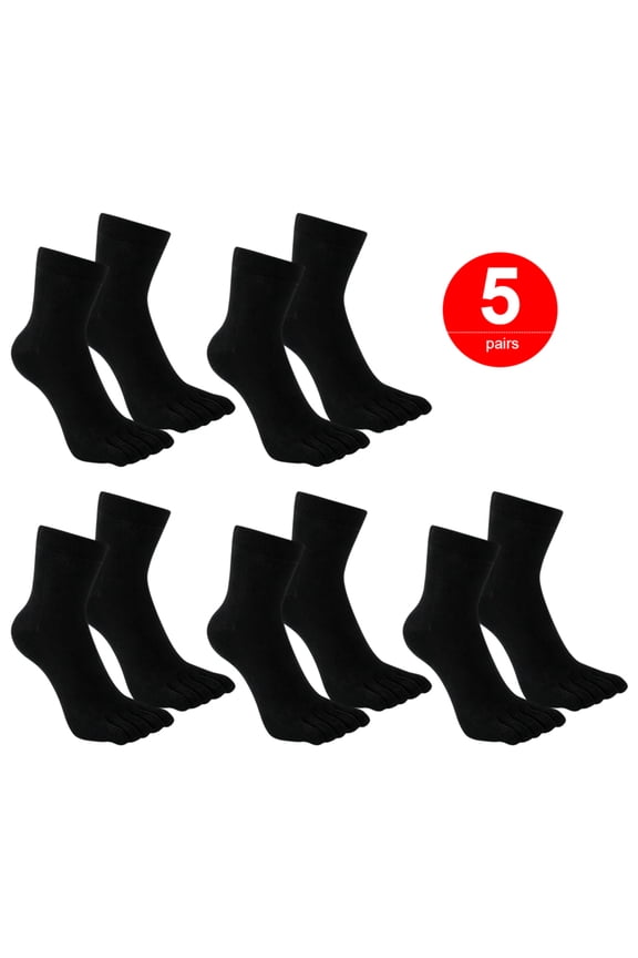 5 Pairs Toe Socks Mens Crew Socks Running Casual Five Finger Ankle Socks For Men