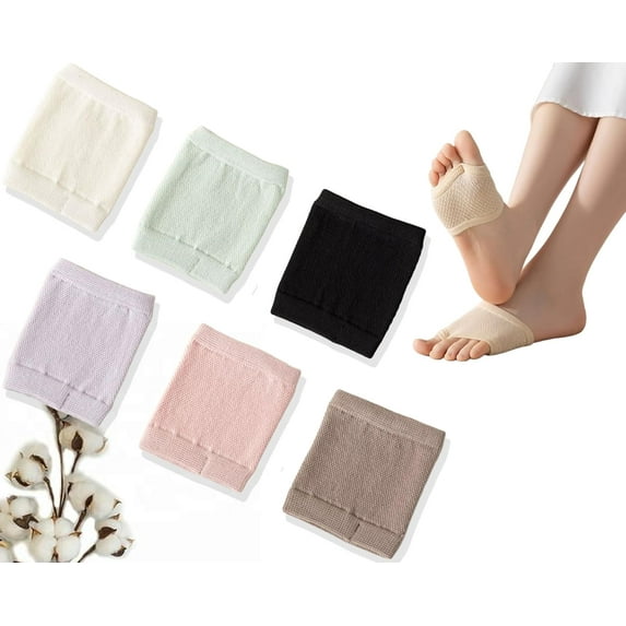 5 Pairs Toe Topper Half Socks Women's No Show Toe Cover Liners Sock for Mules Sandals Pumps Clogs Heels US 5-9 Half Non-Slip Toe Covers Socks