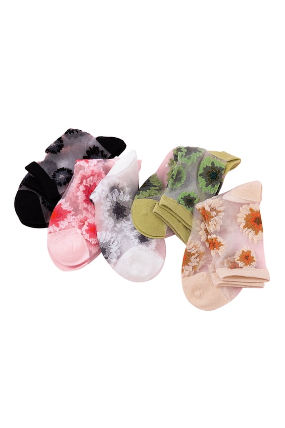 5 Pairs Transparent Socks Female Gift Mesh Women's