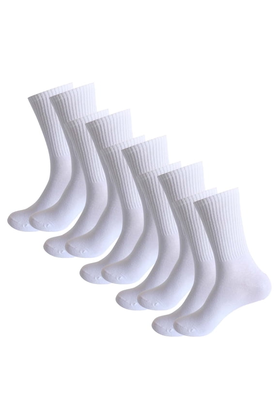 5 Pairs Unisex Mid-Calf Sports Socks, Solid Color Cotton Crew Socks for Men and Women, Athletic Calf Length Socks with Comfort Fit, Multi-Pack Daily Workout Socks for Gym and Casual Wear White