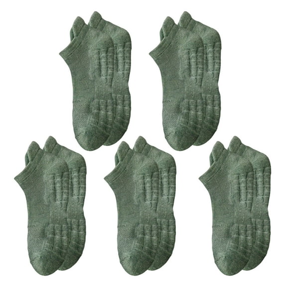 5 Pairs Unisex Socks Short Cut Anti-slip Solid Color Good Breathability Hollow Out Mesh Basketball Socks Shock Absorption Summer Sport Socks for Running Gym Outdoor Activities