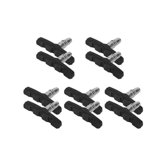 5 Pairs V Bike Brake Pads Road Mountain Bicycle V-Brake Blocks Set 70mm Non-Slip V Bicycle Stop Caliper W/ Hex Nuts and Spacers