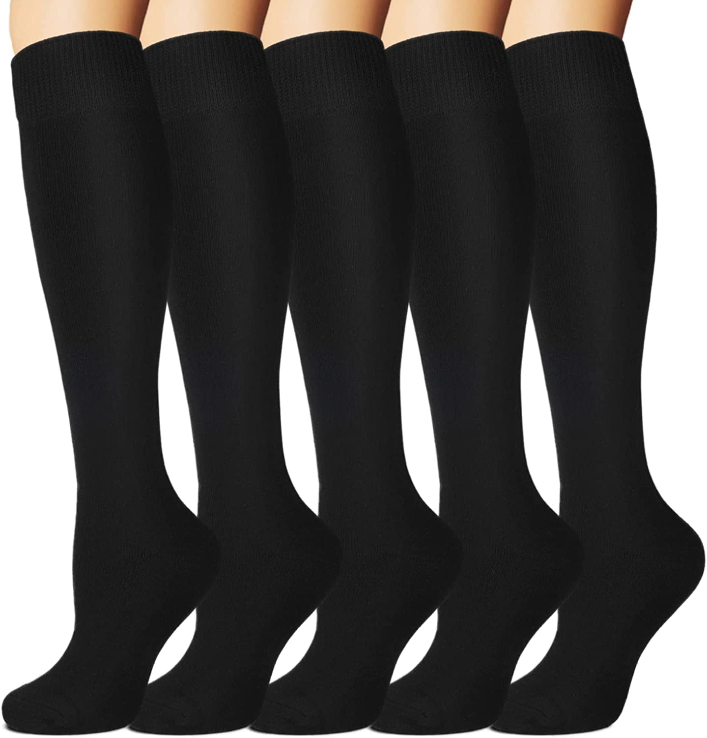 5 Pairs Warm Knee High Socks for Women-Thermal Cotton Socks for Hiking.Work.Winter.Gifts