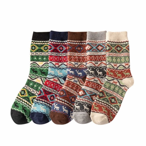 5 Pairs Warm Socks for Women Winter Socks Size Thick Wool Socks Soft Warm Casual Socks for Women Socks Christmas Socks Comfy Socks Women Fuzzy Warm Mens Warm Socks