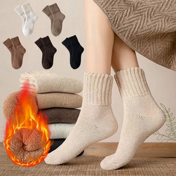 5 Pairs Winter Mid-Calf Solid Socks - Durable Warm Socks for Men & Women, Festive Touch for Holiday Wear, Soft Comfortable Material, Perfect for Daily Use & Gifting, 5pcs, Multicolor