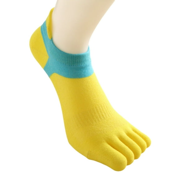 5 Pairs Women Cotton Low Cut Toe Socks Non Slip Toe Separator Sports Short Socks