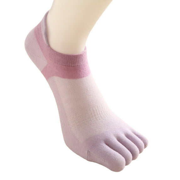 5 Pairs Women Cotton Low Cut Toe Socks Non Slip Toe Separator Sports Short Socks