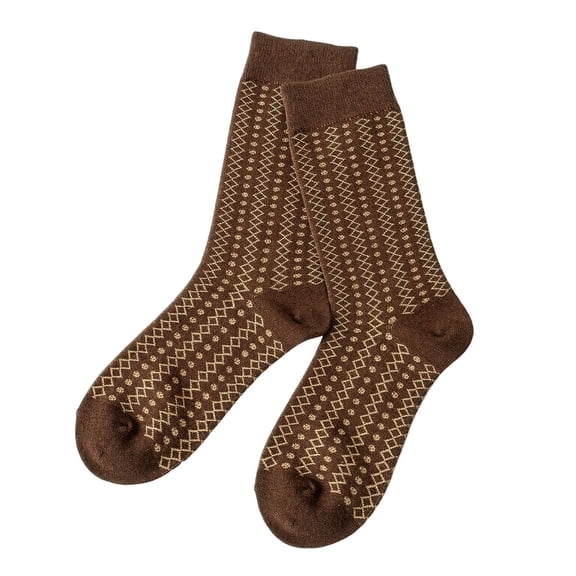 5 Pairs Women Crew Socks Soft Blend Floral Geometric Pattern Mid Calf Casual Dress Socks Fall Winter