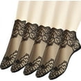 thumbnail image 1 of 5 Pairs Women Lace Fishnet Socks Nylon Sheer Ankle Dress Sokcs, 1 of 7