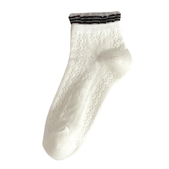 5 Pairs Women Lace Flower Hollow Mesh Low Cut Socks Summer Autumn Boat Socks