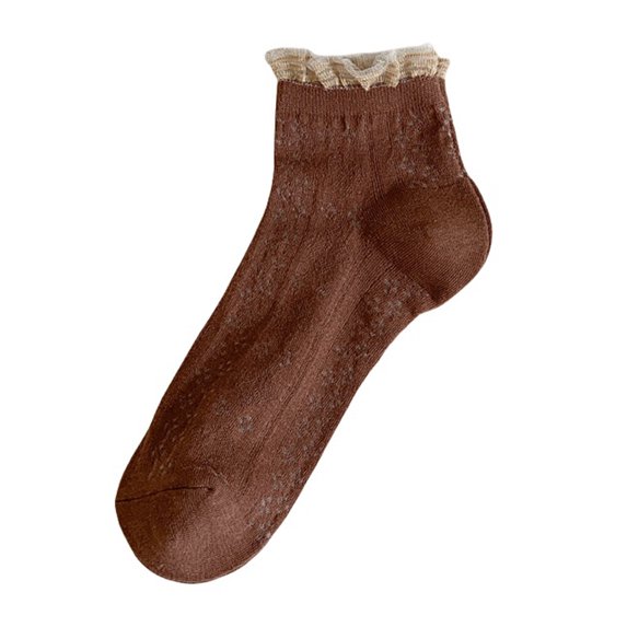 5 Pairs Women Lace Flower Hollow Mesh Low Cut Socks Summer Autumn Boat Socks
