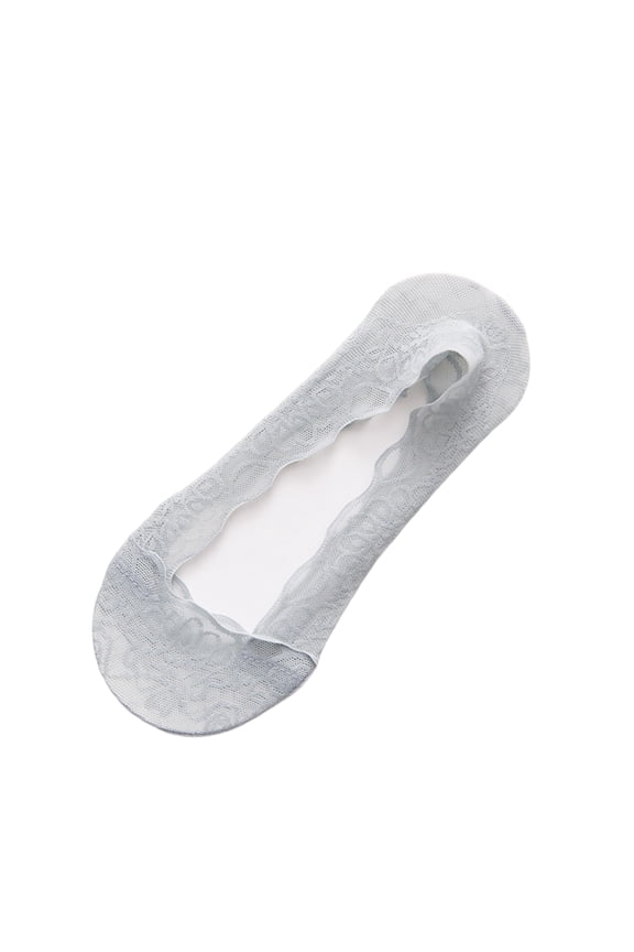 5 Pairs Women Lace Mesh Invisible No Show Liner Socks Breathable Heel Grip for Flats Loafers,One Size