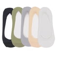 thumbnail image 1 of 5 Pairs Women Low Cut Invisible Liner Socks Soft Stretch Mesh Top with Reinforced Toe and Moisture-Wicking Terry Cotton Sole - 5 pcs-E, 1 of 7