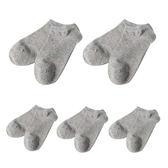 5 Pairs Women Men Ankle Socks, Casual Solid Color Breathable Sweat Absorbing Elastic Soft Cotton Low Cut Tab Athletic Socks for Daily Wear Walking Running Hiking
