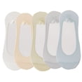 thumbnail image 1 of 5 Pairs Women No Show Mesh Panel Socks Low Cut Stretch Cotton Liner Non-Slip Design for Ballet Flats and Loafers - 5 pcs-G, 1 of 7
