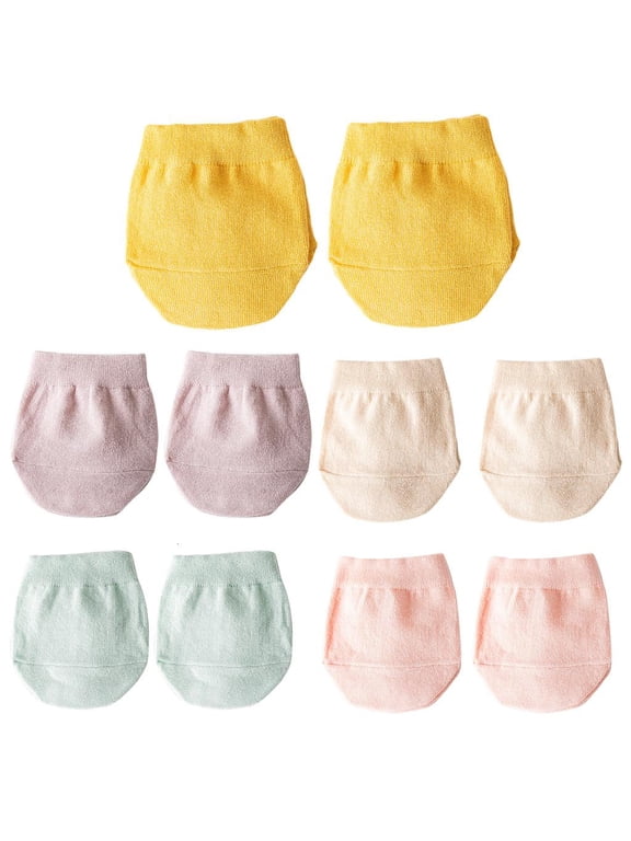 5 Pairs Women Summer Toe Topper Liner Half Socks Solid Candy Color Seamless Non-Skid High Heels Invisible Forefoot Cover