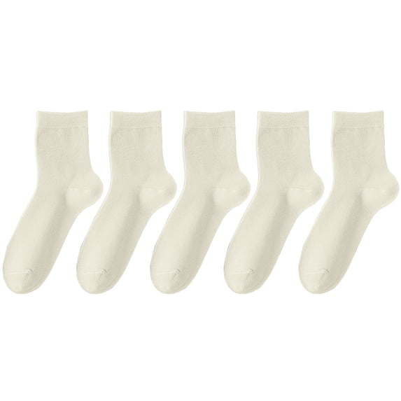 5 Pairs Women Thin Socks, Comfort Breathable Lightweight Ankle Socks, Cotton Crew Socks | Stretchy Fit, Elastic Cuff, Casual Daily Wear, Lightweight And Breathable QURATI