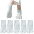 thumbnail image 1 of 5 Pairs Women Toe Socks, Cotton Breathable Five Finger Ankle Socks for Athletic Sports Workout Running Walking, US 5-10, 1 of 8