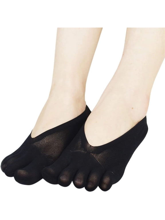 5 Pairs Women Toe Socks No Show Full Five Finger Socks Low-cut Liner Socks Yoga Sock