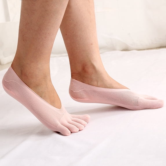 5 Pairs Women Toe Socks No Show Full Five Finger Socks Low-cut Liner Socks Yoga Sock