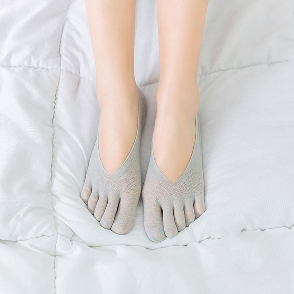 Five Toes Breathable Socks Women Toe Socks Summer Toe Separated Socks Full  Finger Socks Low-cut No Show Liner Socks with Gel Tab