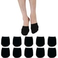 thumbnail image 1 of 5 Pairs Women Toe Topper Cotton Half Socks No Show Mule Socks, 1 of 6