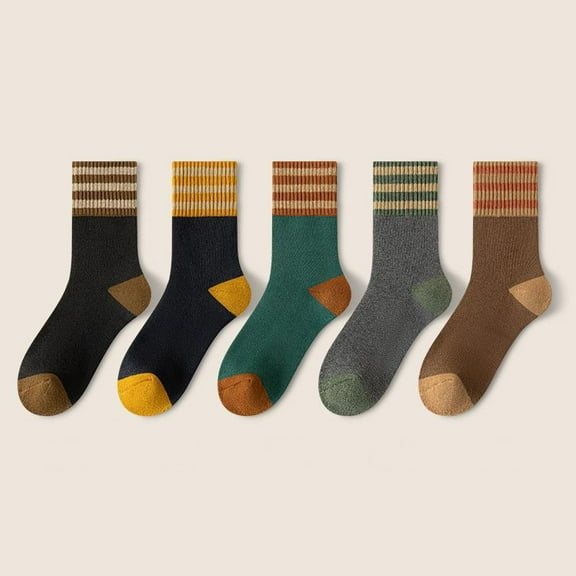 5 Pairs Women Wool Socks Thick Thermal Crew Winter Warm Socks Size 5-9