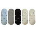 thumbnail image 1 of 5 Pairs Women's Bow Pattern Low Cut No Show Socks Breathable Mesh Knit Anti-Slip Design Multiple Color Options - 5 pairs-A, 1 of 7