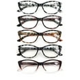 thumbnail image 1 of 5 Pairs Women’s Fashion Cat-Eye Leopard Reading Glasses – Lightweight Frames with Spring Hinges +1.50, 1 of 4