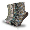 thumbnail image 1 of 5 Pairs Women's Floral Cotton Vintage Pattern Crew Novelty Ankle Ruffle Warm Casual Dress Socks, 1 of 6