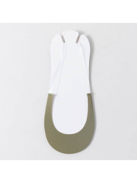5 Pairs Women's Invisible No Show Socks Low Cut Breathable Liner Socks, Thin Moisture Wicking Boat Socks for Flats Sneakers, Olive Green One Size Most