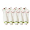 thumbnail image 1 of 5 Pairs Women's Low Cut Ankle Socks with Polka Dot and Stripe Patterns Soft Cotton Anti-Pilling Casual Everyday Style, 5 PK-B, 1 of 7