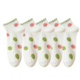 thumbnail image 1 of 5 Pairs Women's Low Cut Ankle Socks with Polka Dot and Stripe Patterns Soft Cotton Anti-Pilling Casual Everyday Style, 5 PK-C, 1 of 7