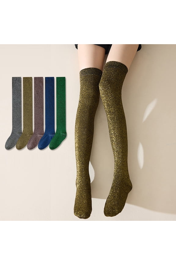 5 Pairs Women's Novelty Glitter Socks Casual Ladies Bright Retro Sox Piles Sock