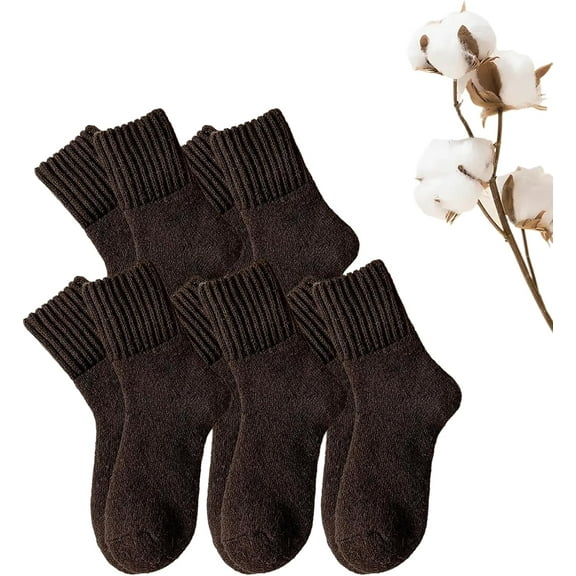 5 Pairs Women's Solid Mid-Calf Socks, Winter Thicker Boots Socks Thick Warm Cozy, Cotton Soft Breathable Elasticity