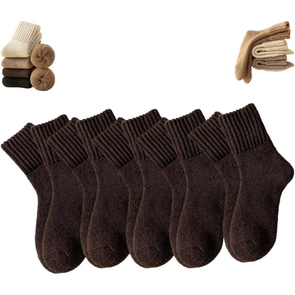 5 Pairs Women's Solid Mid-calf Socks - Comfy Warm Soft Crew Socks, Knit Thick Cotton Socks