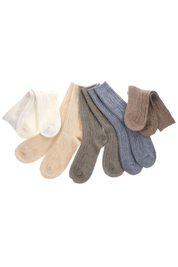 5 Pairs Women's Short Socks Breathable Cotton Running Dress Socks for Boots Thin Fleece Comfort
